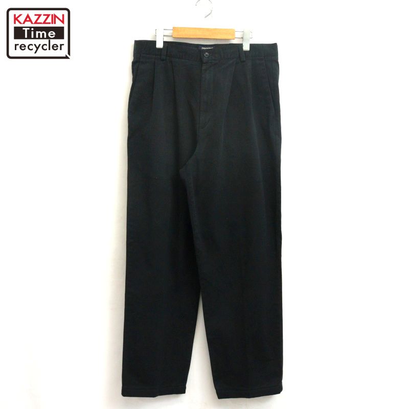 Rakuten - 【中古】00s ドッカーズ DOCKERS 2タック チノ パンツ 古着 メンズ Lサイズ相当 ブラック