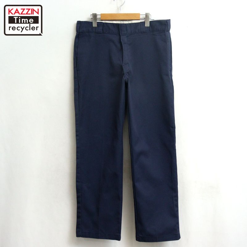 Rakuten - 【中古】00s ディッキーズ Dickies 874 ワークパンツ 古着 メンズ Lサイズ相当 ネイビー