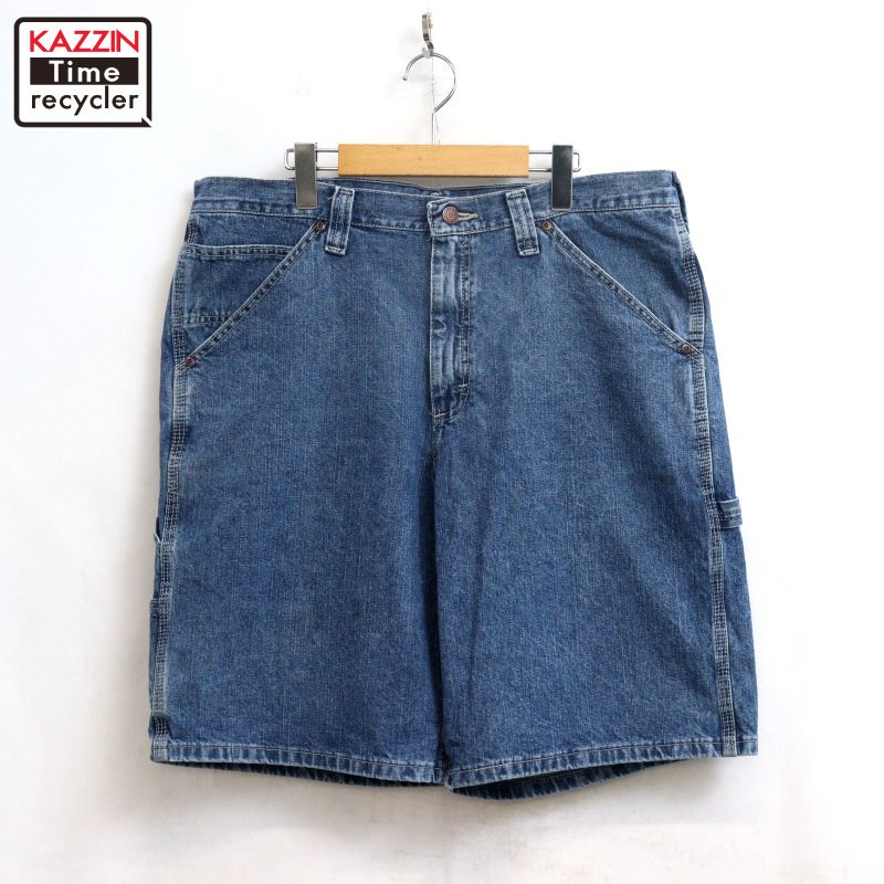 【中古】00s リー Lee ペインター ショートパンツ 古着 メンズ 表記36サイズ ブルー