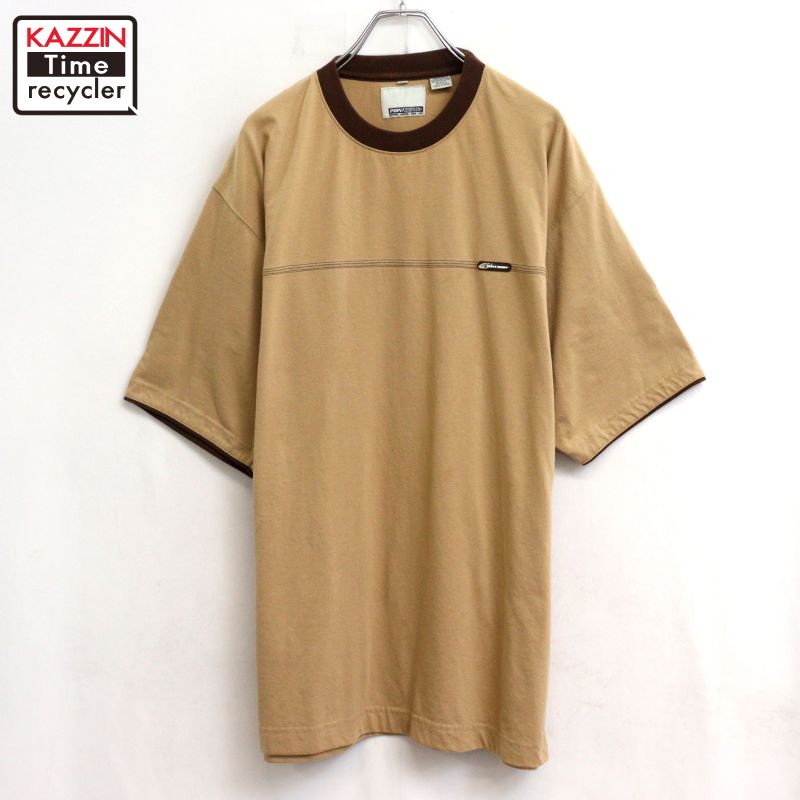 【中古】00s POINTZERO 半袖Tシャツ 古着 メンズ 表記XLサイズ ベージュ