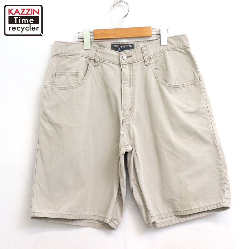 【中古】90s ヴィンテージ リーバイス Levi's 無地 シルバータブ ショートパンツ 古着 メンズ 表記34サイズ ベージュ