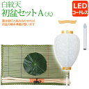 【ポイント5倍】初盆 提灯 『 初盆セット 新盆セット 白紋天A(大) 【C-3】』 LED 白提灯 盆ちょうちん お盆提灯 仏具 盆提灯 吊り提灯 岐阜提灯 ...