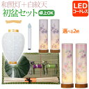【ポイント5倍】新盆セット コンパクト『初盆・新盆セット【一対入り】 和照灯 LED コードレス+白紋天セット 【W-7】』吊り提灯 提灯 初盆セット ミニ 盆...