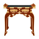 【ポイント5倍】【寺院用仏具】背高導師机 3.0尺 朱塗面金箔押 金具付 引出付 木製 ( 机 導師机 寺院用 寺院仏具 本堂 住職 僧侶 仏具 送料無料 )