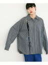 【SALE／20%OFF】マルチパターンストライプデザインシャツ KBF ケービーエフ トップス シャツ・ブラウス ブラック ベージュ ブルー【RBA_E】【送料無料】[Rakuten Fashion]