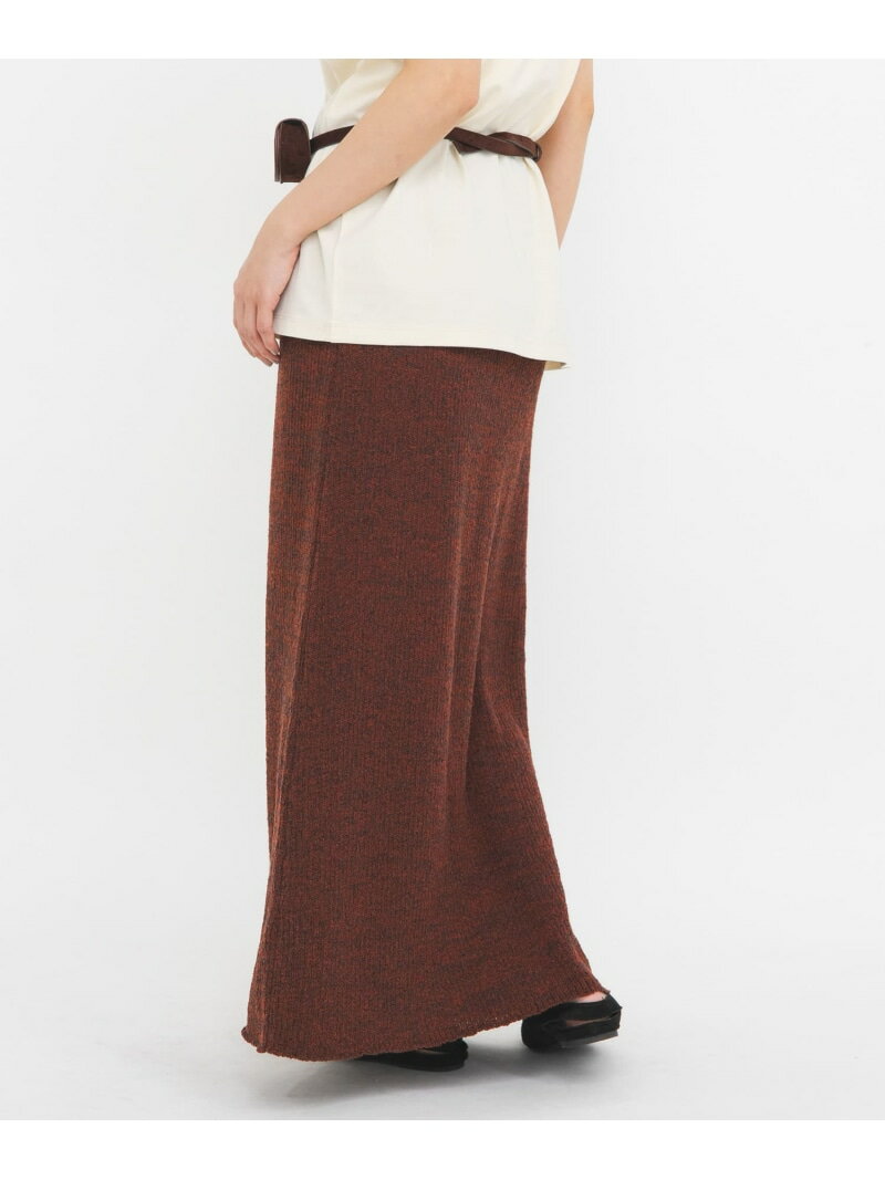 樂天商城 - メランジRIBニットスカート KBF ケービーエフ スカート その他のスカート ブラウン ブルー【送料無料】[Rakuten Fashion]