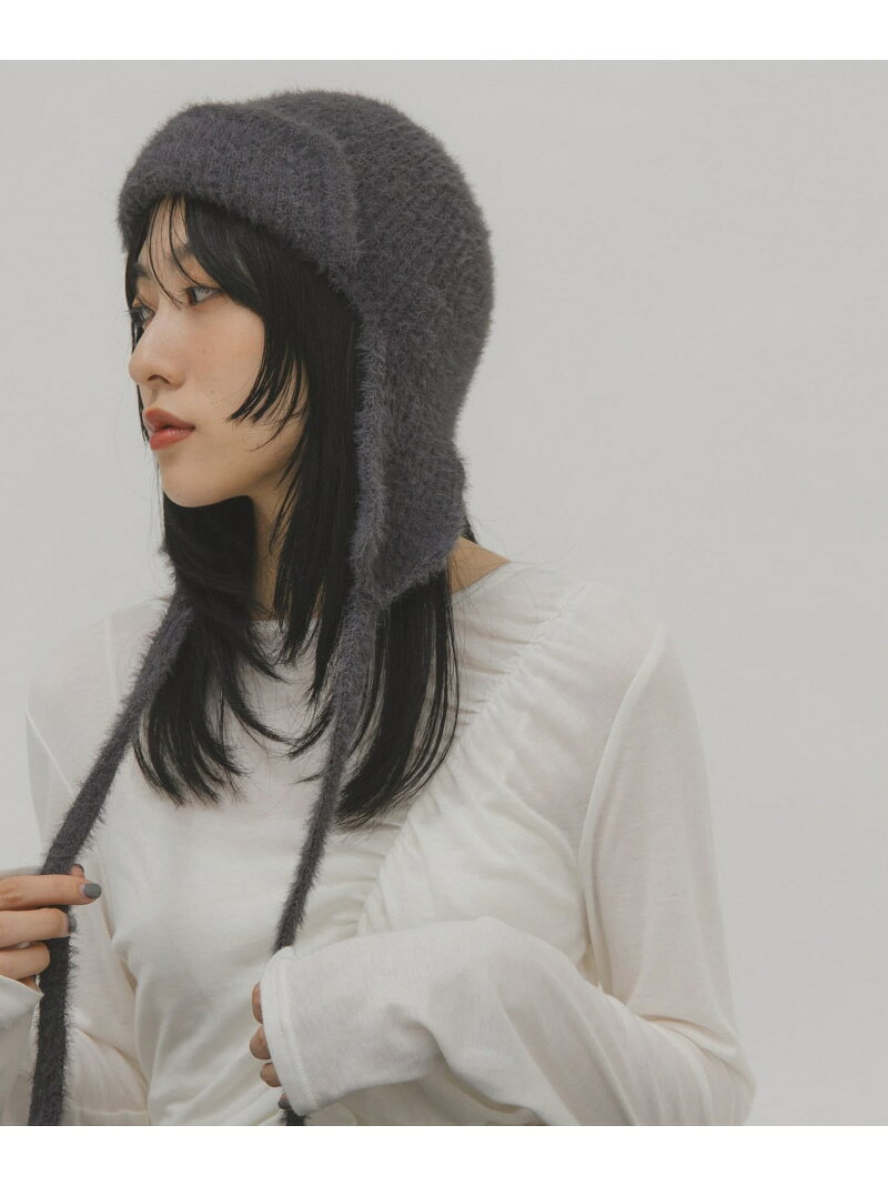 KBF/ケービーエフの【SALE／20%OFF】シャギーフライトニットHAT KBF ケービーエフ 帽子 ニット帽・ビーニー ブラック グレー【RBA_E】[Rakuten Fashion]｜アングル3