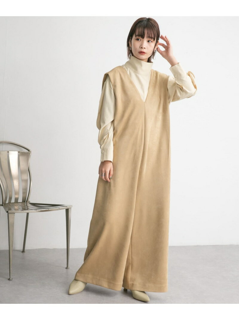 【SALE／70%OFF】ショルダータックスエードサロペット KBF ケービーエフ オールインワン・オーバーオー..