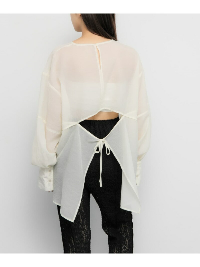 【SALE／50%OFF】バックデザインシアーブラウス KBF ケービーエフ トップス シャツ・ブラウス グレー ..