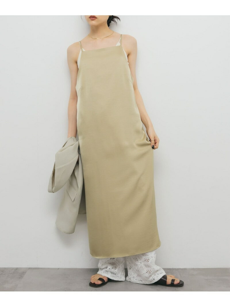 【SALE／50%OFF】サテンキャミワンピース KBF ケービーエフ ワンピース・ドレス ワンピース ネイビー ブラウン ベージュ【RBA_E】【送料無料】[Rakuten Fashion]のサムネイル