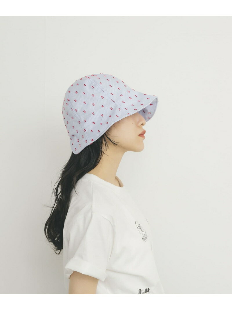 【SALE／40%OFF】刺繍チェックチューリップHAT KBF ケービーエフ 帽子 ハット ブラック ブルー【RBA_E..