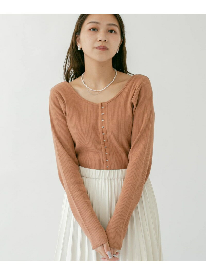 樂天商城 - 【SALE／70%OFF】フロントホックデザインカットソー KBF ケービーエフ トップス カットソー・Tシャツ ホワイト ブラウン イエロー【RBA_E】[Rakuten Fashion]