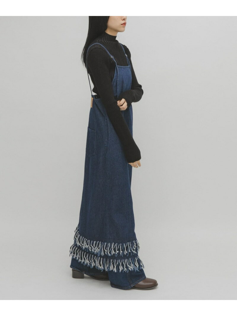 フリンジデニムキャミワンピース KBF ケービーエフ ワンピース・ドレス ワンピース ブルー【送料無料】[Rakuten Fashion]のサムネイル