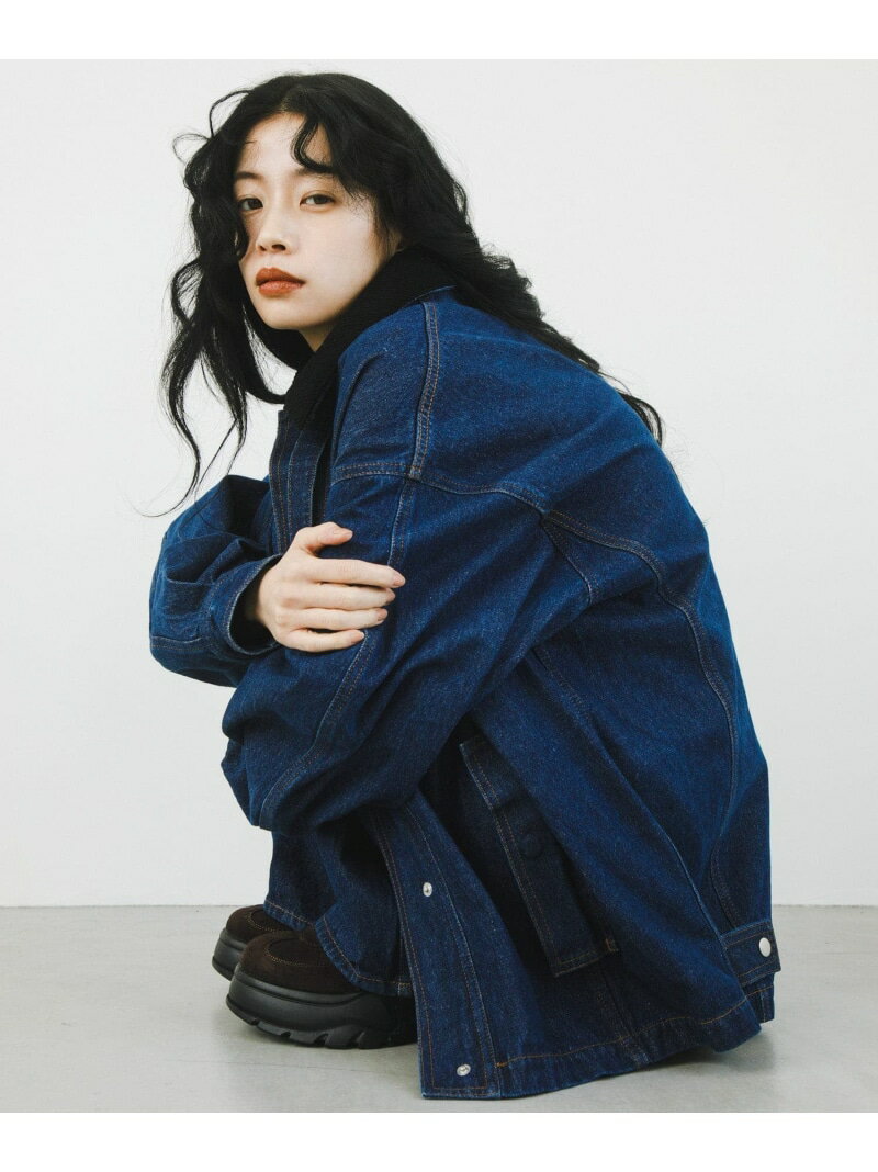 2WAYカラーデニムブルゾン KBF ケービーエフ ジャケット・アウター ブルゾン・ジャンパー ブルー【送料無料】[Rakuten Fashion]のサムネイル