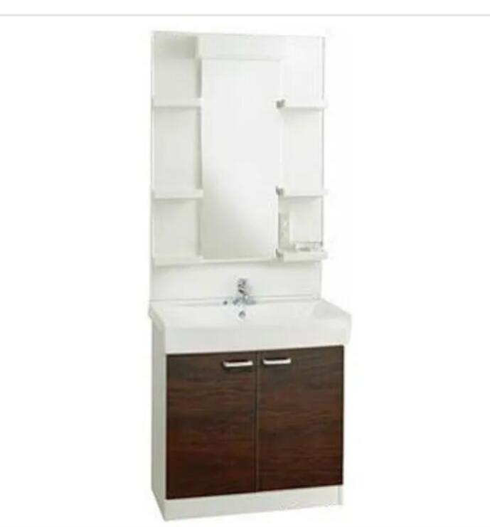 LU752RSJ-19BW+LUM7512SLNS洗面化粧台セット/シャワー水栓/ダークウッド色/1面鏡/施工込み価格