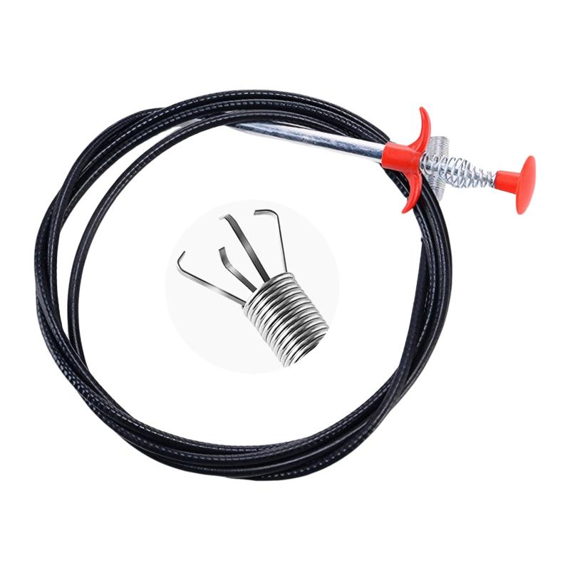 DELUXEFOX パイプクリーナー 160cm 押すタイプ ピックアップツール 折り曲げ 排水溝 掃除 ワイヤー 柔軟 トイレ 詰まり パイプ クリーナー 風呂 キッチン用 排水溝つまり【爪鉤でつかむ】