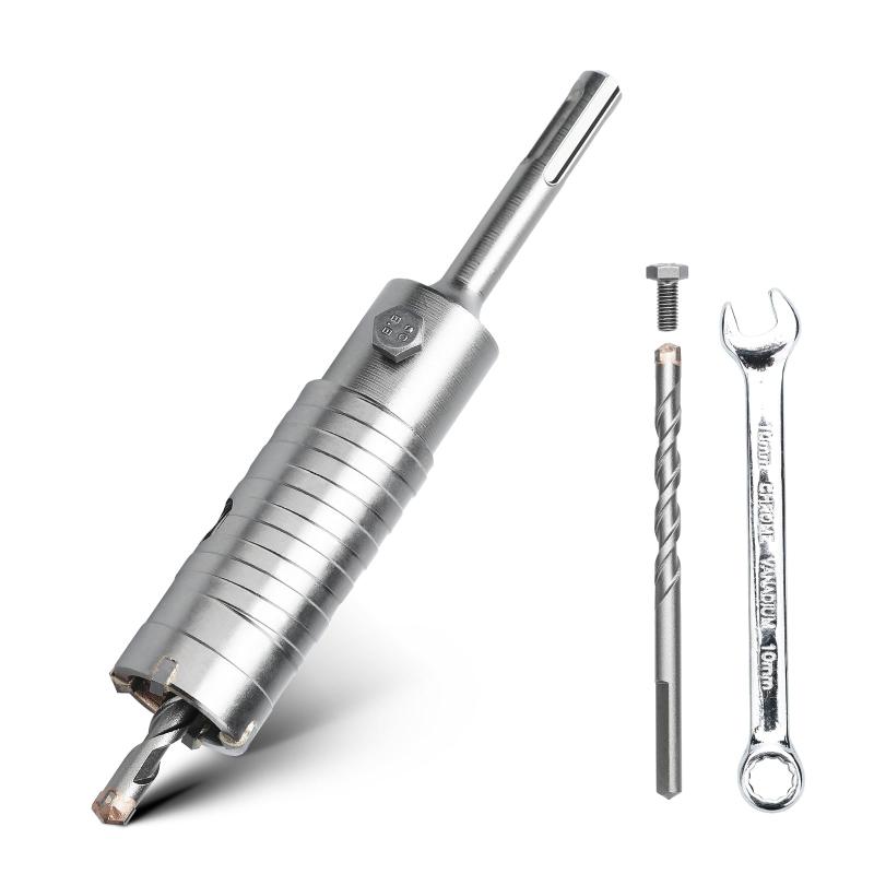 30mm コンクリートドリルビット(XL合金歯) 110mm SDS プラスシャンク+5個防塵袋付き 高強度タングステ..