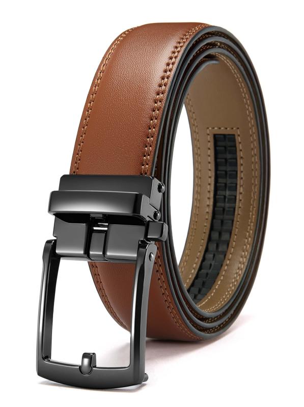 [CHAOREN] ベルト メンズ ビジネス オートロック式 紳士ベルト 大きいサイズ 革 穴なし 多サイズ スーツ 仕事 就活 制服 31mm幅