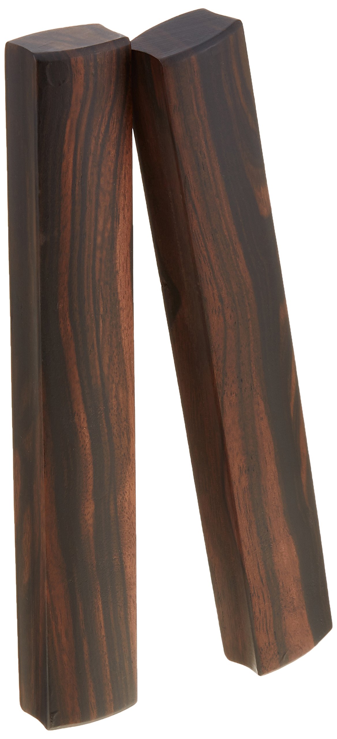 Claves, Ebony, Square Shape, Set of 2, Percussion Instrument, Rhythmic Instrument, Musical Instrument, Percussion, Practice, Music Classroom, Concert, 22 x 27 x 185 mm, Wooden, Natural Wood, Hardwood, High Sound Quality, High Durability, Musical Performance, Music Education, Recital, Practice Tool, Musical Instrument Accessory