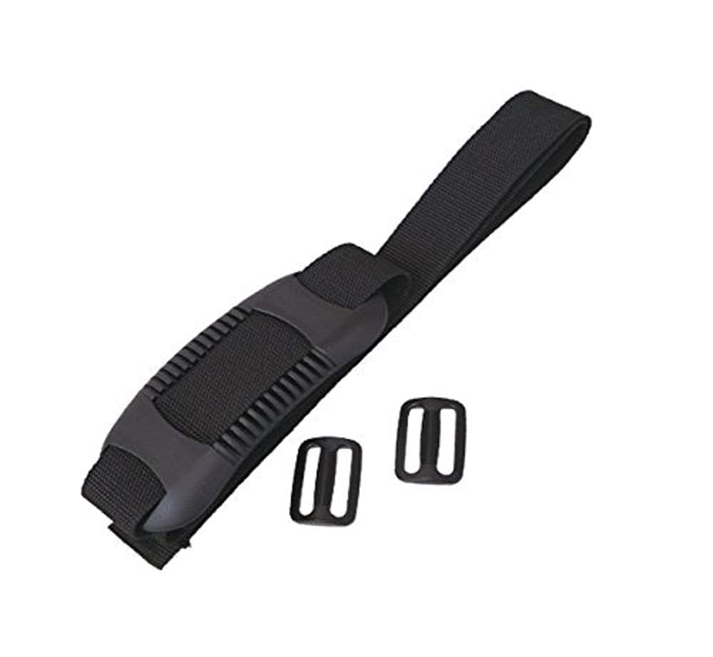 バケットマウス用ショルダーベルト 肩掛けベルト ブラック 2m 強力ポリプロピレン製 幅38mm 肩パット付き 長さ調節可能 釣り フィッシング タックルボックス オプションパーツ 持ち運び 運