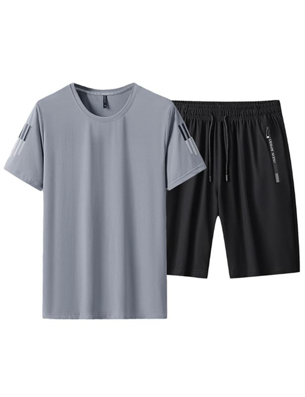 [Butrends] 上下セット メンズ 接触冷感 半袖シャツ スポーツウェア 短パン ジャージ セットアップ トレーニングウェア ランニングウェア 吸汗速乾 薄手 カジュアル ゆったり 軽量 おしゃれ 夏