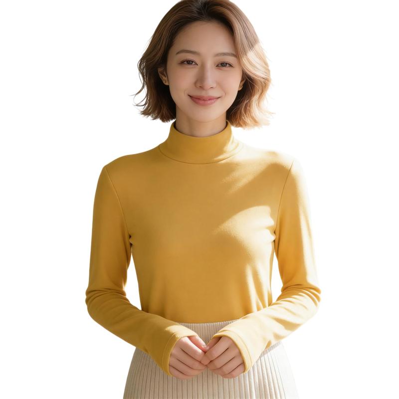 [HEWEAYTA] インナー レディース ハイネック あったか - 肌着 長袖 タートルネック 無地 春秋冬 肌触り良い 4色展開 暖かい 保温 カジュアル 通勤