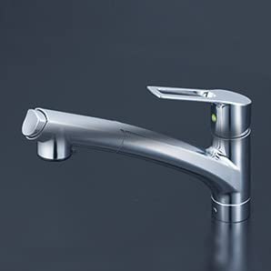 シングルシャワー付混合栓 撥水膜コーティング 水受けトレー付 吐水口回転規制110°...