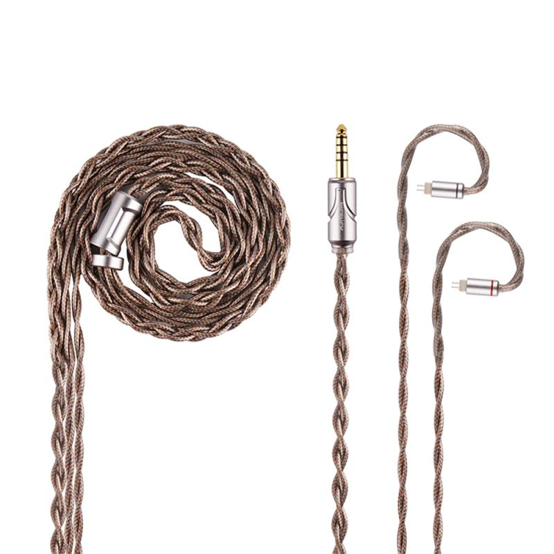 NICEHCK AceMeteor イヤホンリケーブル アップグレードケーブル 8N OCC 銀メッキと8N OCCミックス導体 0.78mm 2pin 4.4mm 8N純度 OFC銀メッキコネクター OFC金メッキプラグ 交換用 音質改善 美しいミック