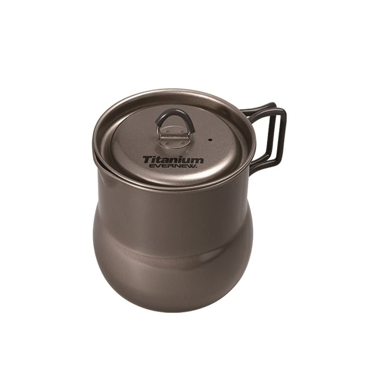 チタンティーポット 600ml 径105x深さ97mm 軽量110g 日本製 膨らまし絞り加工 取っ手シリコンチューブ付き 金属製 ティーサーバー 急須 軽量 アウトドア キャンプ 登山 ティータイム 湯沸かし 直