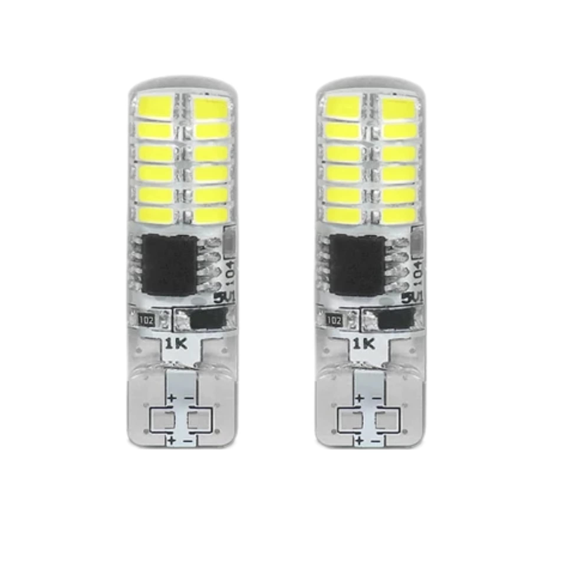 T10 LED ポジションランプ 2個セット 12V ストロボ点滅 常時点灯 切り替え式 ホワ...