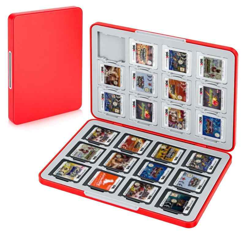 Homgaty 3DS ソフトケース 24枚 3DS/DS対応 3DSカセット DSソフト 収納 ゲームカードケース 保護 持ち運び便利 防塵（赤）