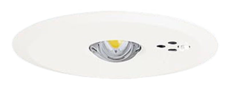 ・埋込穴径:φ100mm ・埋込高:74mm ・質量:0.6kg ・光源:非常灯用LED ・色温度:5000K ・電圧:100~242V ・消費電力:1.3W ・カバー素材:鋼板(クールホワイトつや消し仕上) ・レンズ素材:ガラス ・蓄電池:ニッケル水素蓄電池 ・点検機能:点検スイッチ付、充電モニタ(緑)付、自己点検スイッチ付、リモコン自己点検機能付 ・交換電池:FK709 ・リモコン:FSK90910K(別売) ・取付位置:水平天井取付専用 ・設置タイプ:天井埋込型 ・持続時間:30分間タイプ ・用途:中天井用(~8m) ・非常灯評定番号:LALE-006 ・配光番号:K0143776