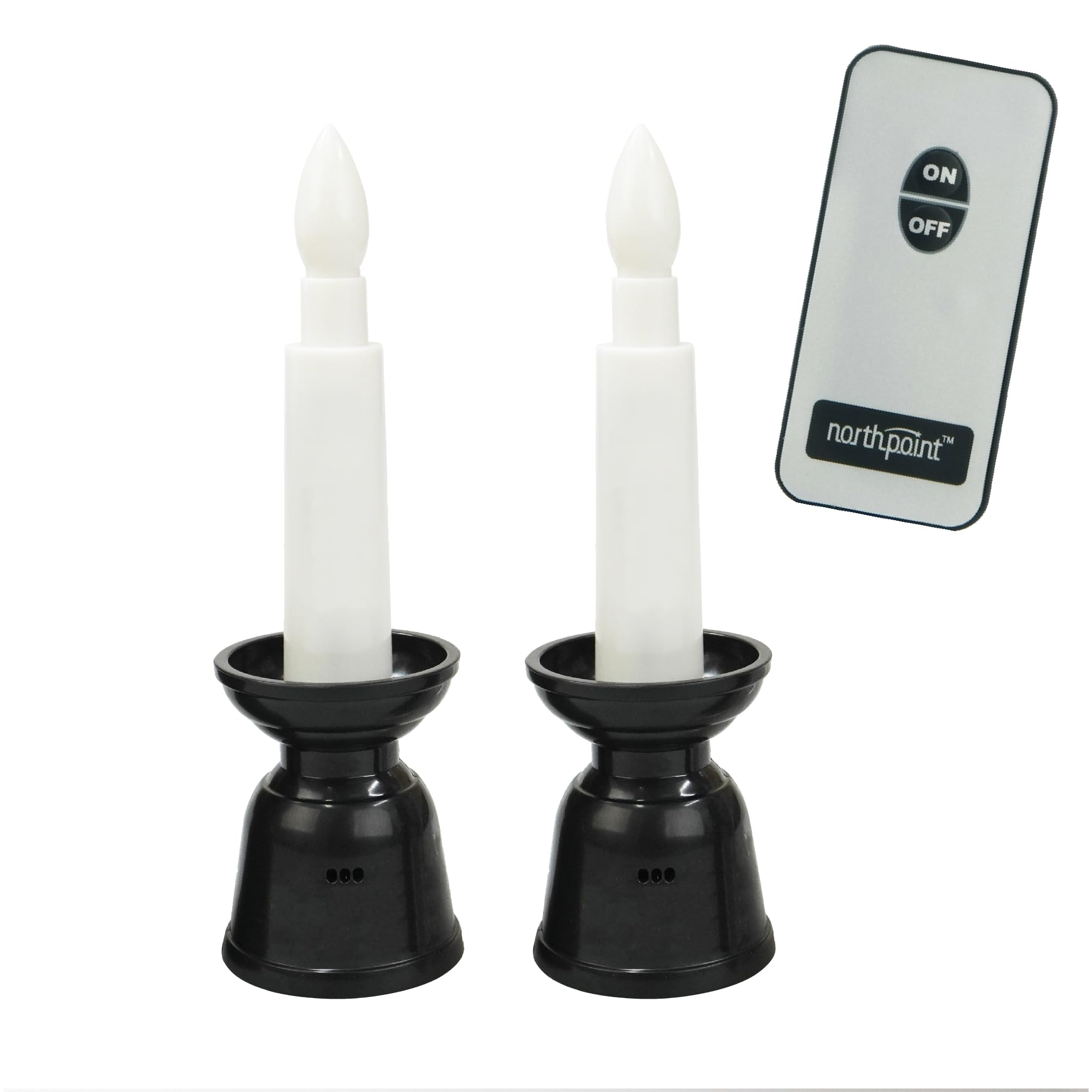 ・サイズ:直径4×高さ14cm ・セット内容:LEDろうそく×2本、リモコン1個 ・使用電池(リモコン):CR2025ボタン電池 ・材質:本体=ABS樹脂、リモコン=PP樹脂・ABS樹脂 ・電源:単4形乾電池(1.5V)2本 ・生産国:中国 ・機能:約10分自動消灯、ゆらぎ機能、リモコン操作