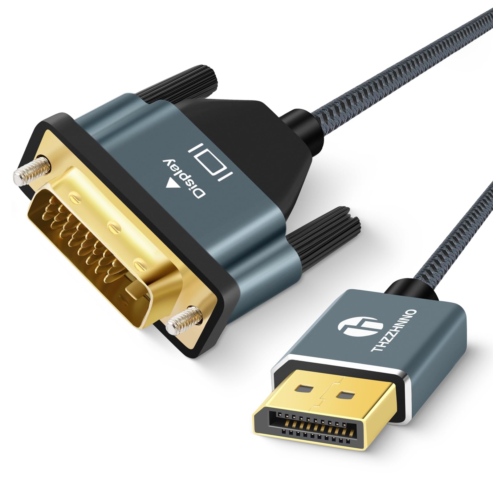 DisplayPort DVIケーブル 変換ケーブル 1.8m ブラック オス-オス ディスプレイポート DVI-D 変換アダプタ PC モニター 接続コード 高解像度 映像出力 ケーブル デュアルリンク対応 金メッキコネクタ