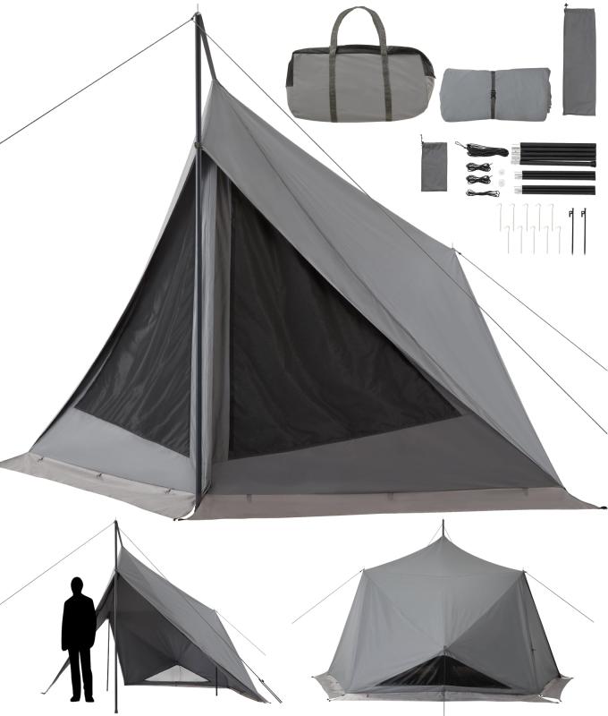 TOKYO CRAFTS ダイヤフォートTC 1人用 高さ215cm 設営簡単 前室付き ワンポール 撥水 コンパクト 軍幕 ソロテント ツーリング インナーテント 3色 グレー/サンド/カーキ