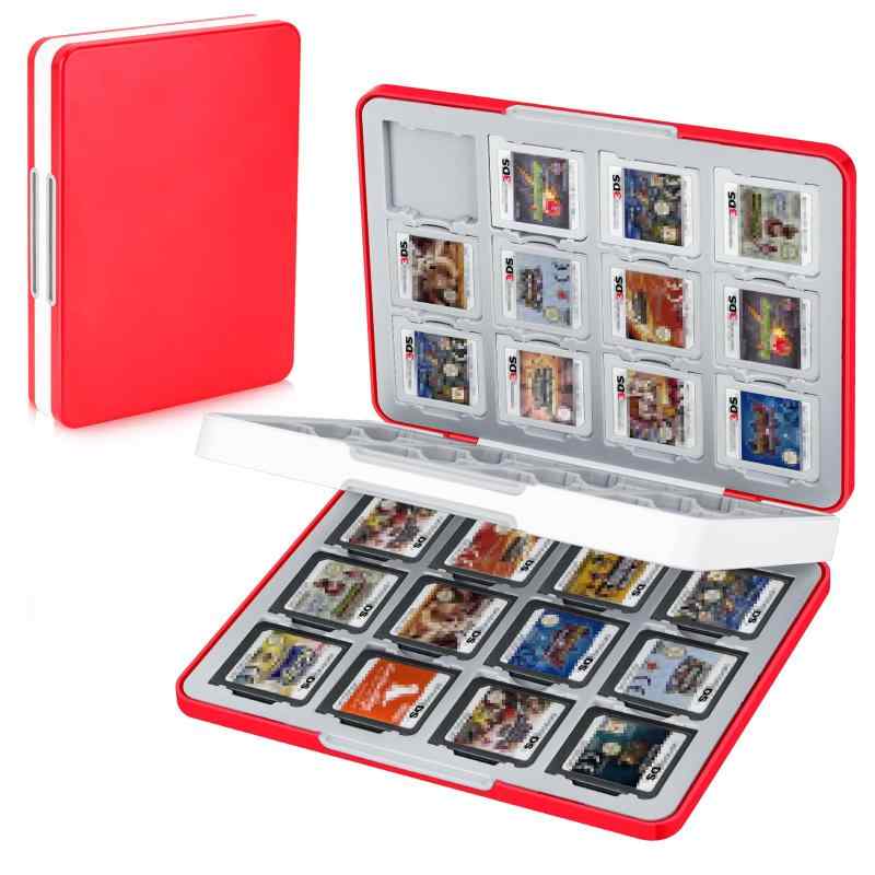Homgaty 3DS ソフトケース 48枚 3DS/DS対応 3DSカセット ケース DSソフト 収納 ゲームカードケース 保護 持ち運び便利 防塵（赤）