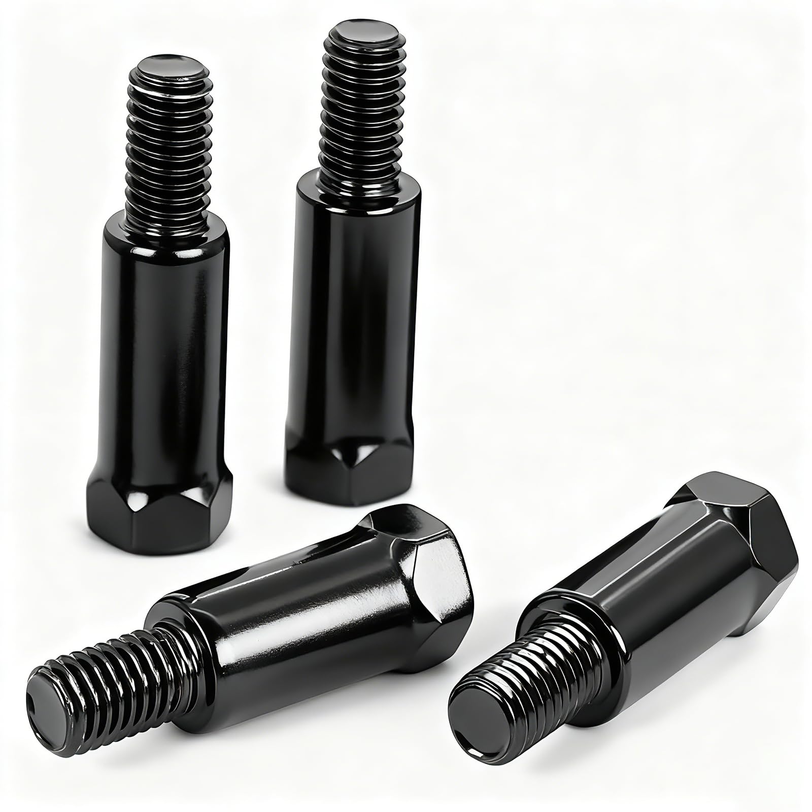 バイク用ミラー延長アダプター 8mm 4個セット M8正逆ネジ変換 高さ調整スペーサー ...
