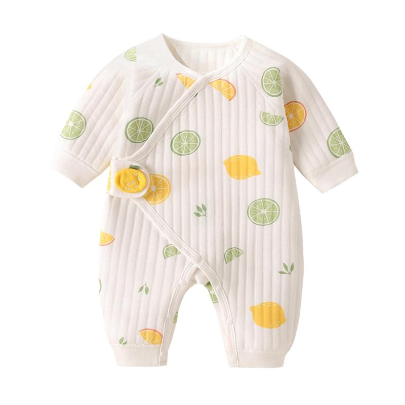 [Miipat] ベビー服 新生児 服 ロンパース カバーオール 秋 冬 長袖 中綿 暖かい 赤ちゃん 肌着 女の子 男の子 可愛い 総柄 出産準備 出産祝い プレゼント 52 59 66