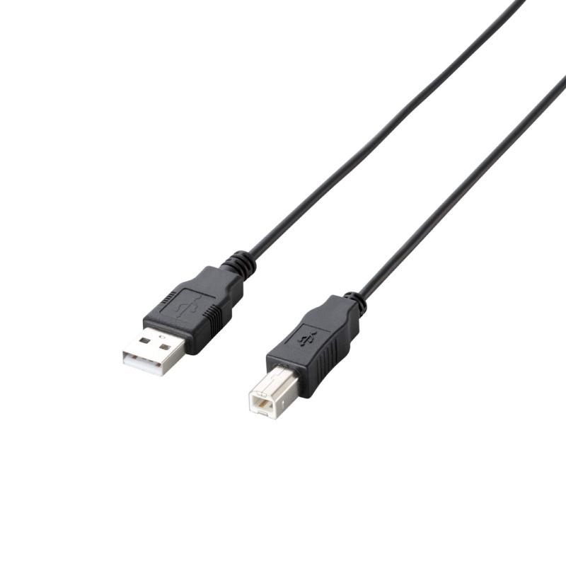 Main Unit - ELECOM RoHS指令準拠&環境配慮パッケージ エコUSB2.0ケーブル A-Bタイプ ブラック