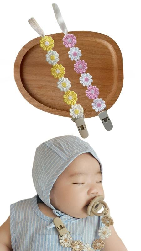 おしゃぶりホルダー 2本セット おしゃぶりストラップ クリップ デイジー