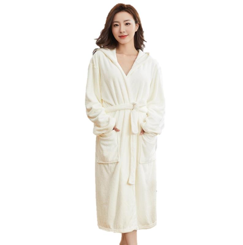 ［Bobo&Hanhan］パジャマ バスローブ フード付き レディース メンズ 乾きやすい 吸水 リラックス 腰ベルト付き お風呂上がり ママ 優しい肌触り 男女兼用 カップル ロング ガウン ワンオペ