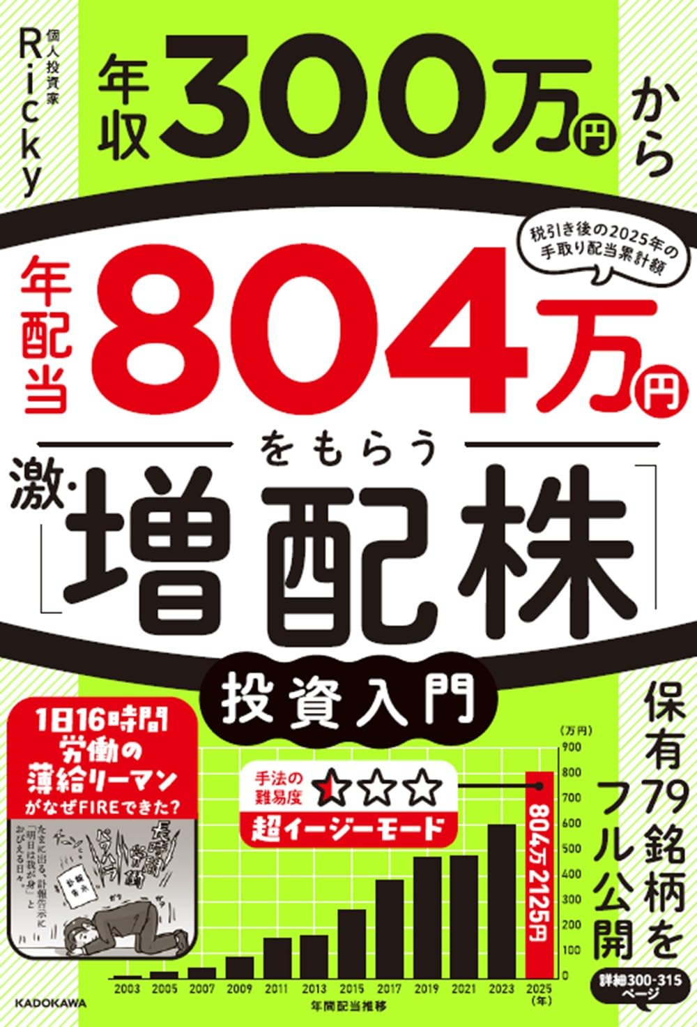 投資本 年収300万円から年配当804万円をもらう 激・増配株投資入門 資産運用 株式投資 投資手法 初心者向け 解説書 投資の教科書 お金 増やす 経済的自立 投資戦略 銘柄選び 高配当株 安定収