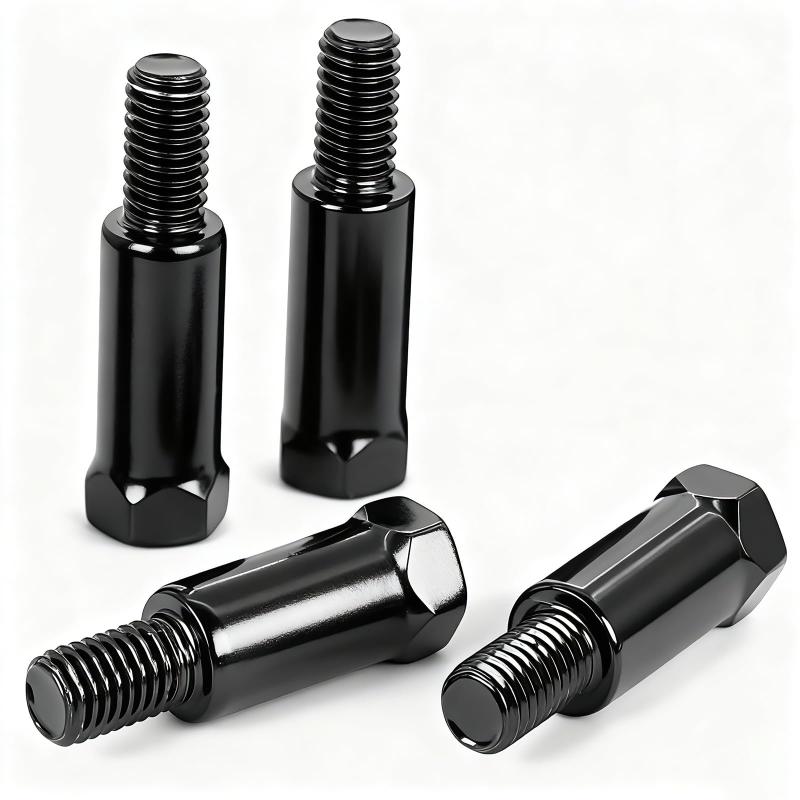 樂天商城 - JUJUGO バイク用ミラー ネジ ミラー延長アダプター8mm 4個セット M8正逆ネジ変換 高さ調整スペーサー ブラック 耐久性 取り付け簡単