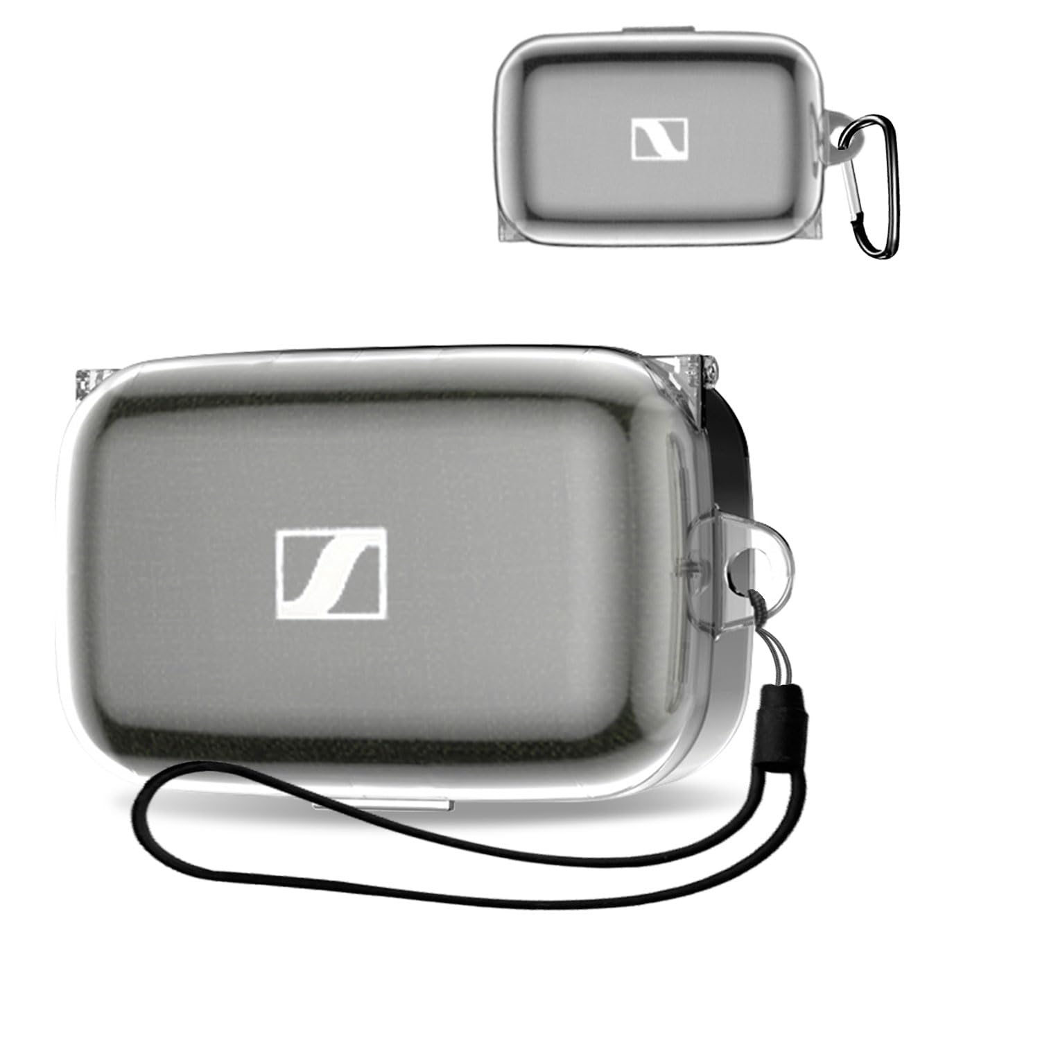 ワイヤレスイヤホンケース シリコン Sennheiser Momentum True Wireless 4対応 保護カバー 耐衝撃 防水 防塵 クリア 透明 装着充電可能 カラビナ ストラップ付き 落下防止 傷防止 ソフトケース 軽量 持