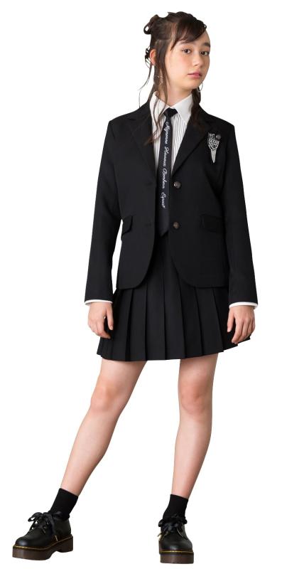 アリサナ 卒業式 小学生 女の子 スーツ 子供服 フォーマル ノア (ジャケット スカート Y シャツ ネクタイ ワッペン の 5点 セット)