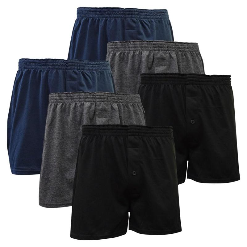 [デルレオーネ] ニット トランクス メンズ 下着 抗菌防臭加工 無地 4枚 6枚 セット ボタン付き 前開き 下着 吸水速乾