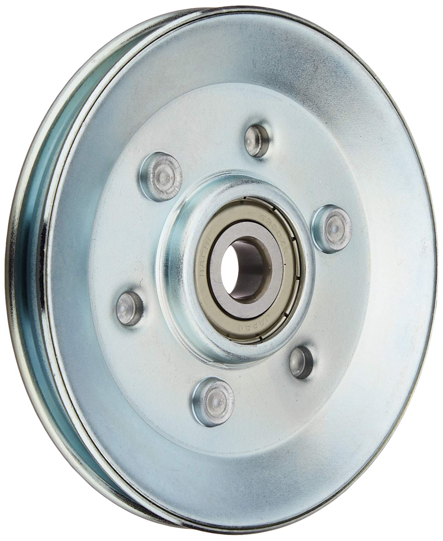 ・幅:11mm ・内径:10mm ・外径:90mm ・溝径:79.0mm ・質量:182g ・素材:スチール(SPCC材) ・表面処理:三価メッキ ・機能:ボールベアリング入、静音、高荷重設計 ・原産国:日本