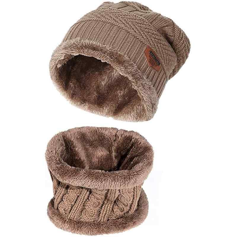 [Mitigo] キッズ 防寒 保温 ニット帽子 キッズマフラー ネックウォーマー 裏起毛2点セット 子供冬帽子 アウトドア 通学 雪遊び プレゼント 男の子 女の子