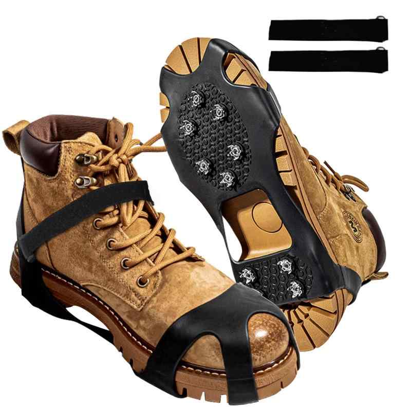 smilefoot 軽アイゼン 靴底 滑り止め スノースパイク 2個セット10本爪 チェーンスパイク 軽量 耐久性 登山 雪山 凍結道路 泥だらけの道 氷釣り 転倒防止 簡単装着 男女兼用 3サイズ 多種靴適応