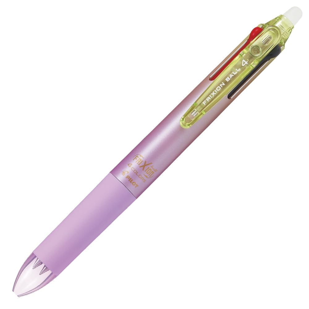 ・方式:スライドレバー式 ・本体サイズ:最大径13.8mm×全長145mm ・重量:15.6g ・ペン先:超極細 0.38mmボール ・インキ:フリクションインキ ・インキ色:黒・赤・青・緑